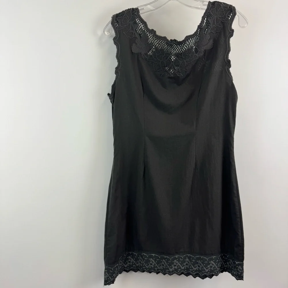 Free People Woven Lace Beaded Dress Dark Gray/Green Women's Sz. Small